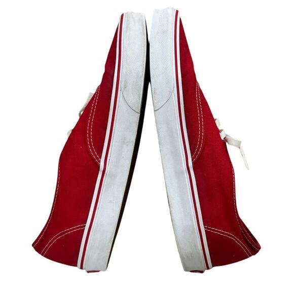 Vans Red Canvas Sneakers Lace Up Men's 11.5 / Women's 13 Classic Skate Shoes - Picture 4 of 8